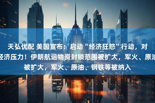 天弘优配 美国宣布：启动“经济狂怒”行动，对伊朗施加最大化经济压力！伊朗航运物资封锁范围被扩大，军火、原油、钢铁等被纳入
