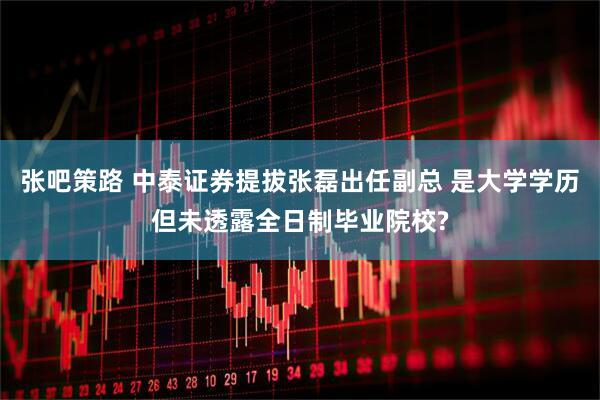 张吧策路 中泰证券提拔张磊出任副总 是大学学历但未透露全日制毕业院校?